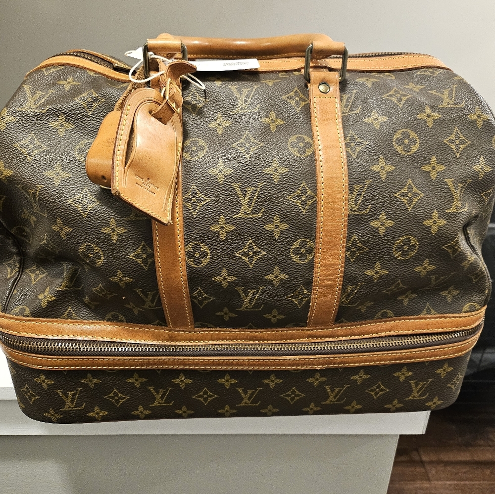 Louis Vuitton Brown Monogram Boston Sport  Bag with Leather Trim
